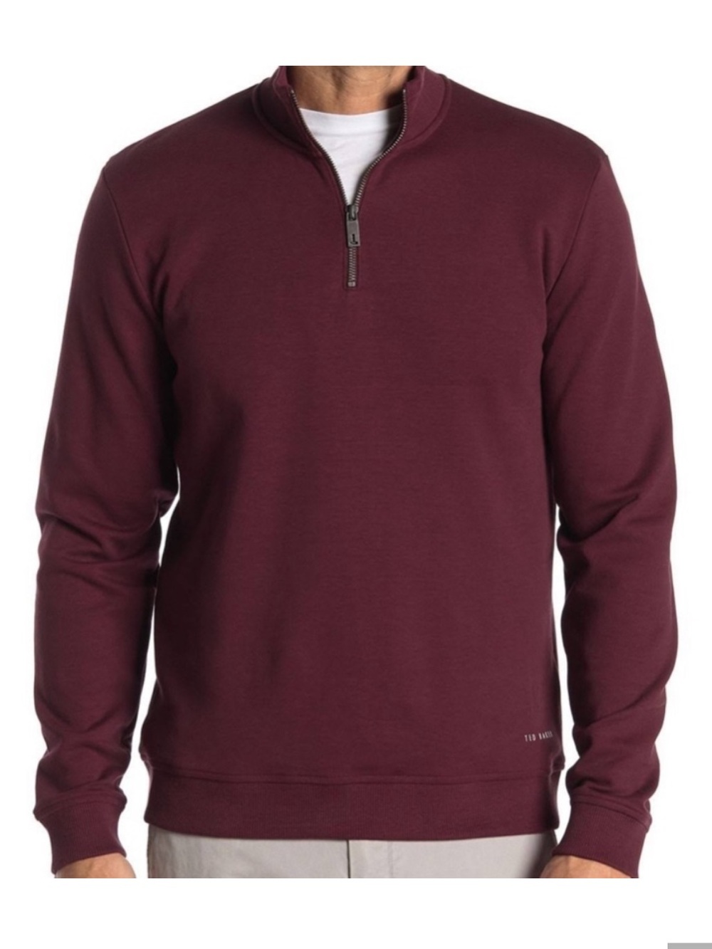 Ted Baker cotton blend quarter zip pullover mock knit collar shirt XXL Ted 6